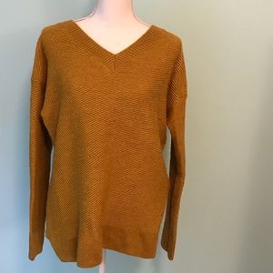 Mustard Yellow XL Ruff Hewn V Neck Sweater